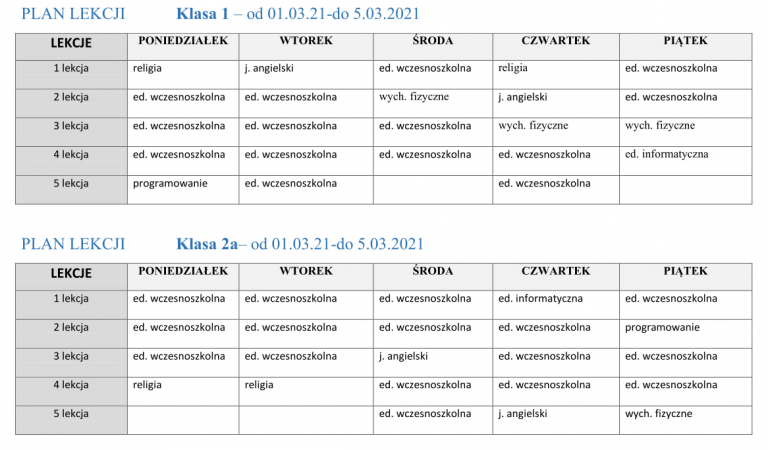 Plan Lekcji Zso 3 Legnica - Nowy plan lekcji klas 1- 3 (od 1 marca)! | Zespół Szkół w Józefowie n